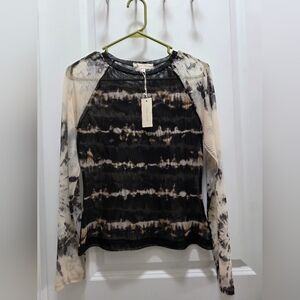 NWT Gilded Intent Longsleeve Mesh Tie Dye Top
